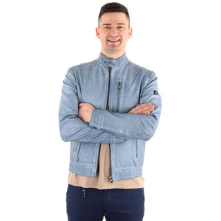 Yes Zee Light Blue Polyethylene Men Jacket - Ginchy