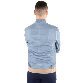 Yes Zee Light Blue Polyethylene Men Jacket - Ginchy