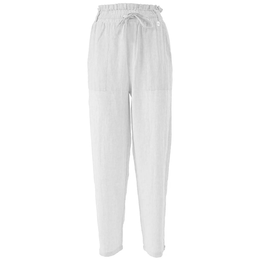 Yes Zee White Linen Jeans & Pant - Ginchy