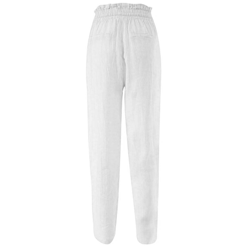 Yes Zee White Linen Jeans & Pant - Ginchy