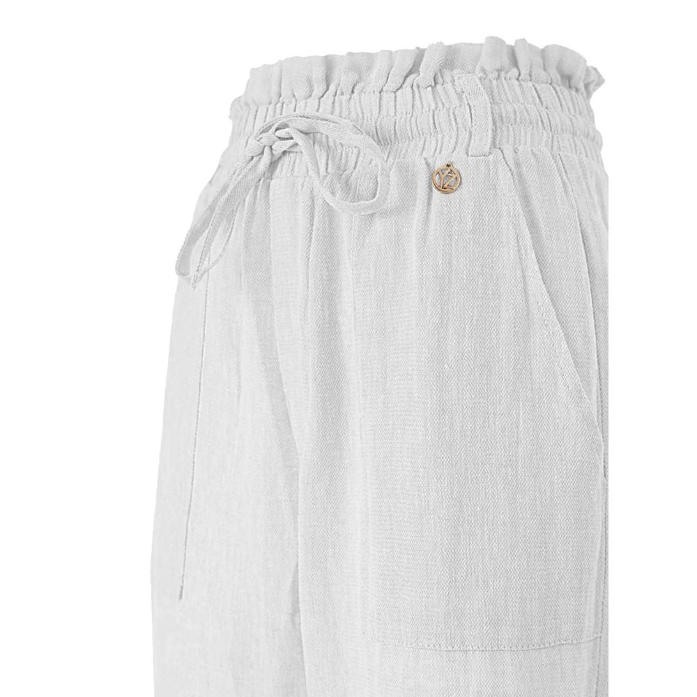 Yes Zee White Linen Jeans & Pant - Ginchy