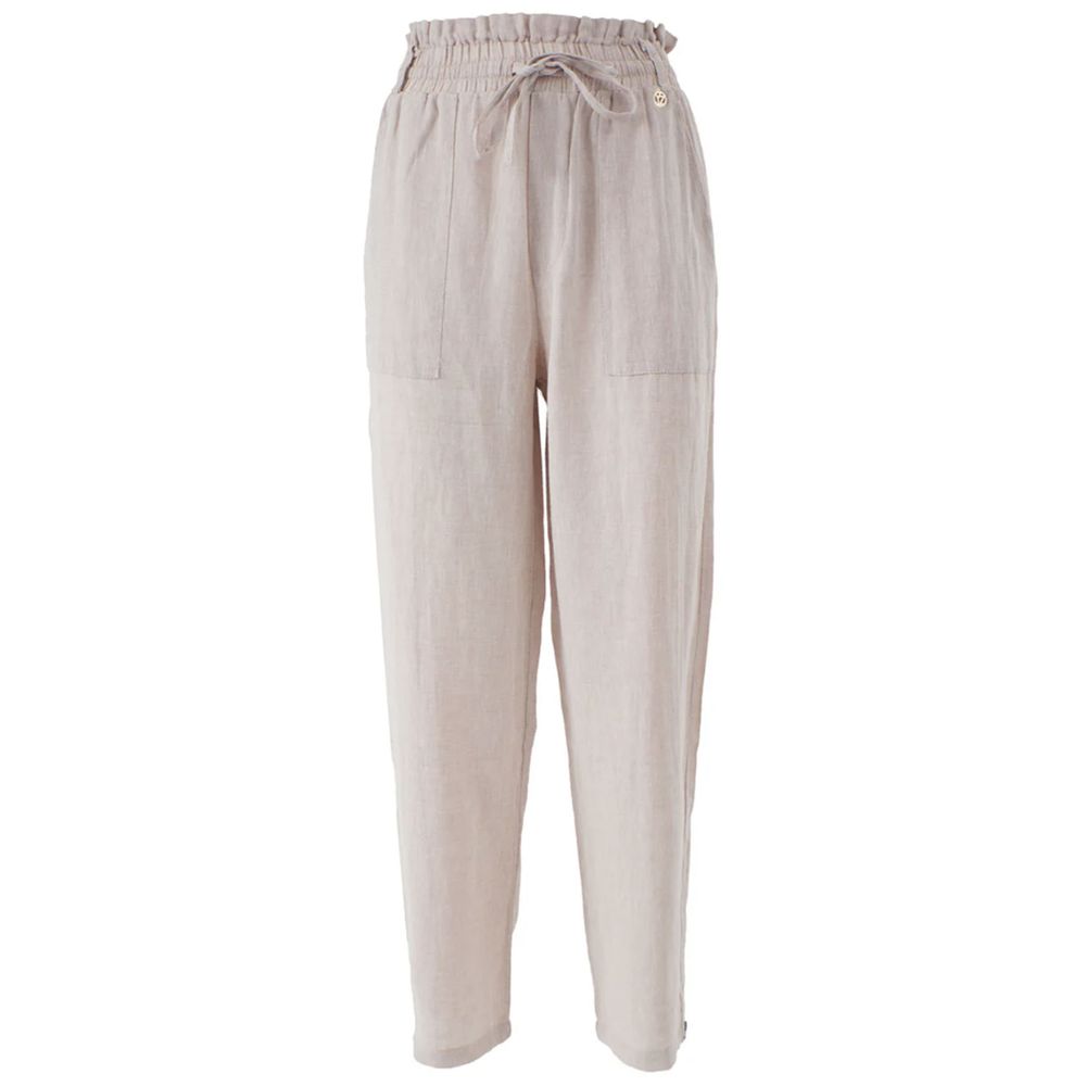 Yes Zee Beige Linen Jeans & Pant - Ginchy