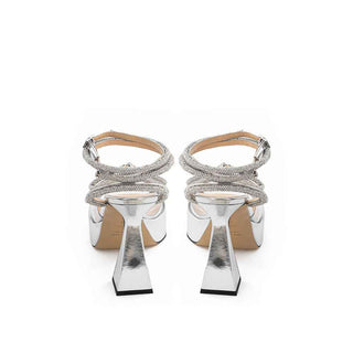MACH & MACH Elegant Silver Leather Platforms