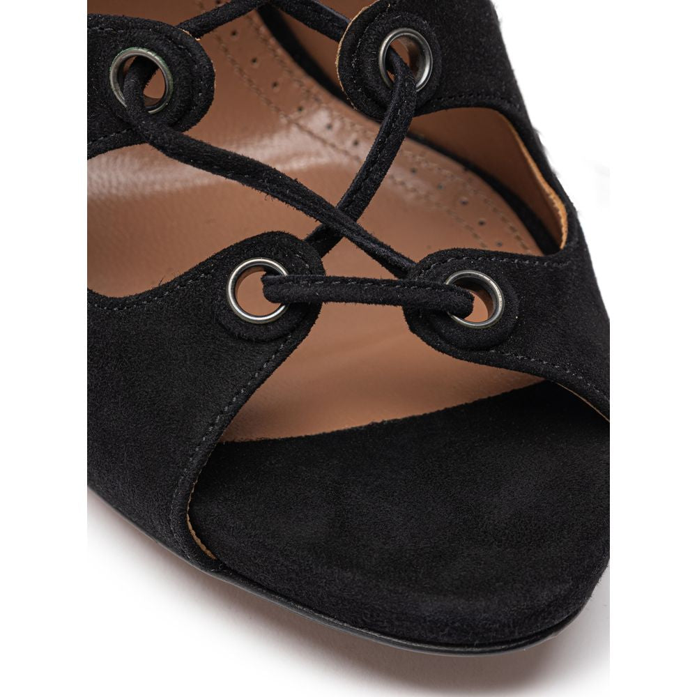 Alaïa Black Suede Leather Sandal - Ginchy