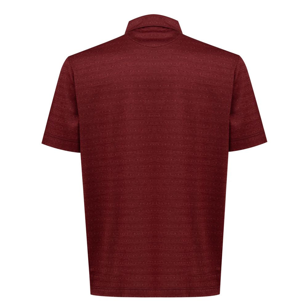 Canali Burgundy Cotton Polo Shirt - Ginchy