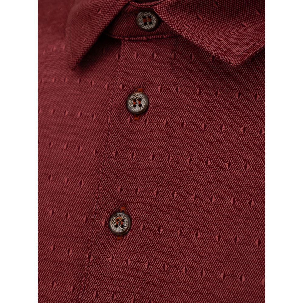 Canali Burgundy Cotton Polo Shirt - Ginchy
