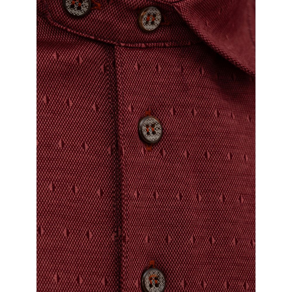 Canali Burgundy Cotton Polo Shirt - Ginchy