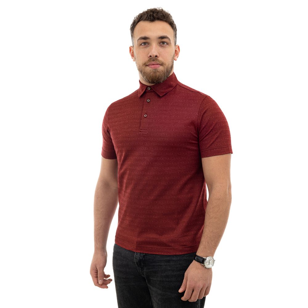 Canali Burgundy Cotton Polo Shirt - Ginchy