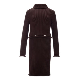 Bottega Veneta Elegant Viscose Brown Dress - Ginchy