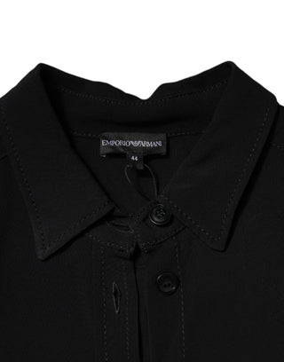 Emporio Armani Black Viscose Long Sleeves A-line Mini Dress - Ginchy