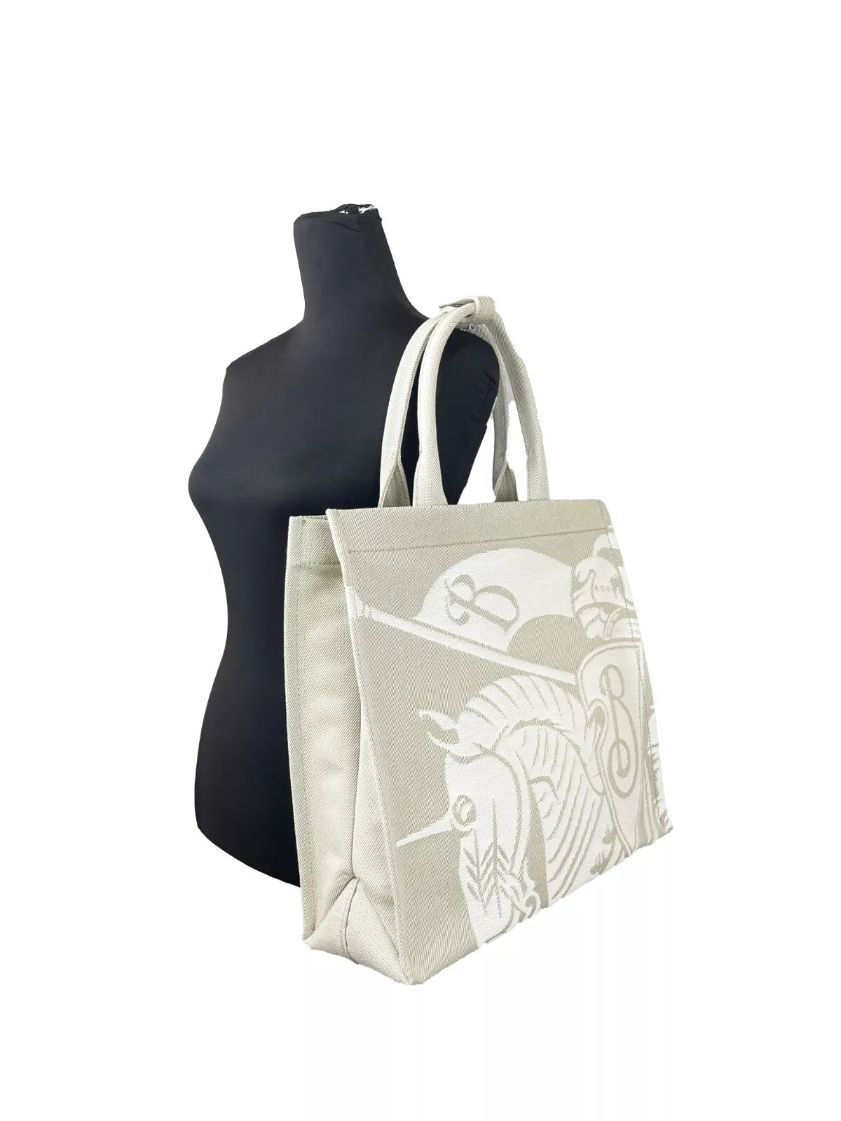 Burberry EKD Canvas Tote Bag With Coin Pouch Beige - Ginchy