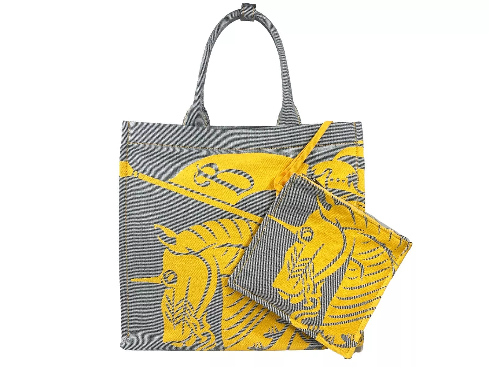 Burberry EKD Canvas Tote Bag With Coin Pouch Sunflower Gray - Ginchy