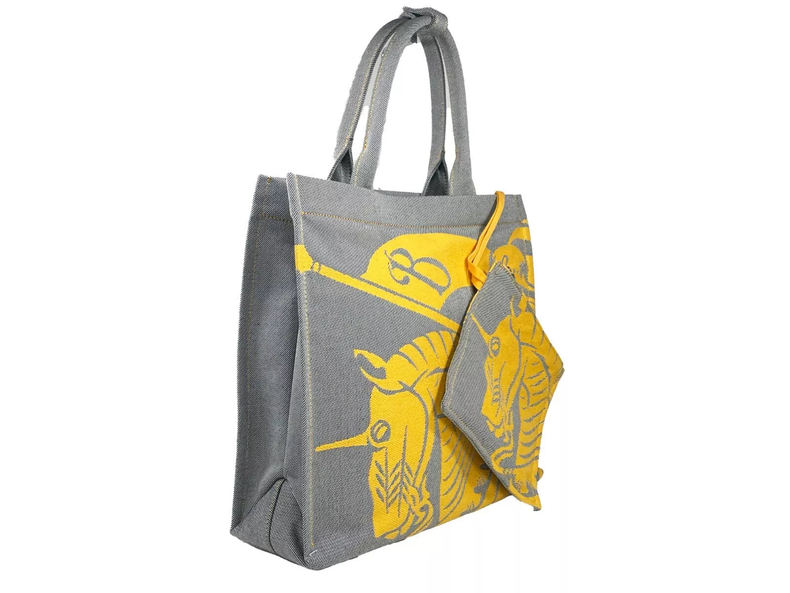 Burberry EKD Canvas Tote Bag With Coin Pouch Sunflower Gray - Ginchy