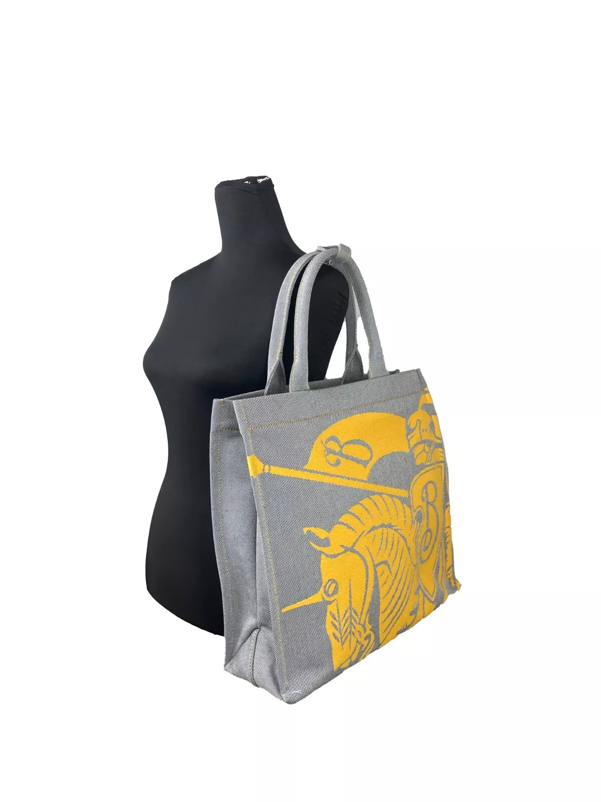 Burberry EKD Canvas Tote Bag With Coin Pouch Sunflower Gray - Ginchy