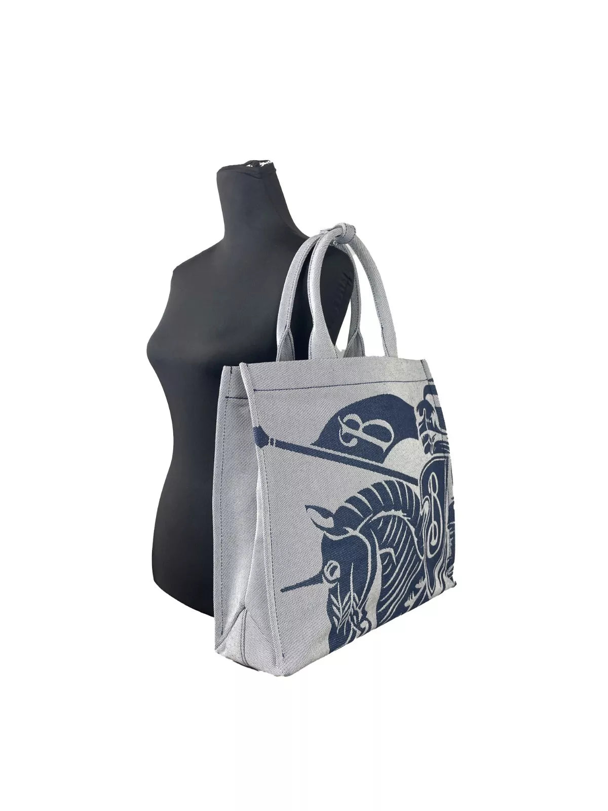 Burberry Navy EKD Canvas Tote Bag With Coin Pouch - Ginchy