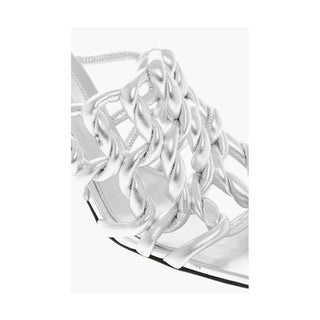 Bottega Veneta Silver Leather Women Sandal - Ginchy