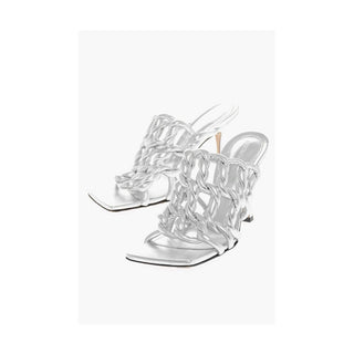 Bottega Veneta Silver Leather Women Sandal - Ginchy
