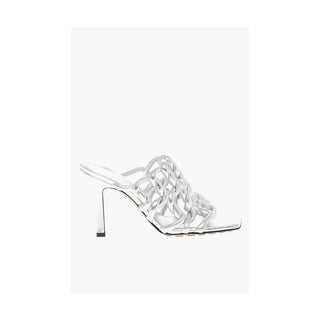 Bottega Veneta Silver Leather Women Sandal - Ginchy