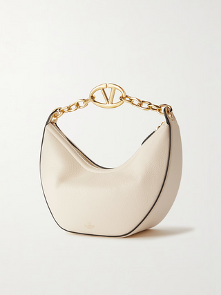 Valentino Garavani Ivory Leather Small Hobo Vlogo Shoulder Bag - Ginchy