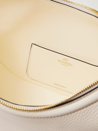 Valentino Garavani Ivory Leather Small Hobo Vlogo Shoulder Bag - Ginchy