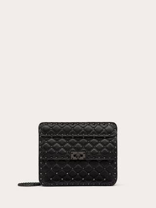 Valentino Garavani Black Nappa Leather Medium Rockstudt Spike Bag - Ginchy