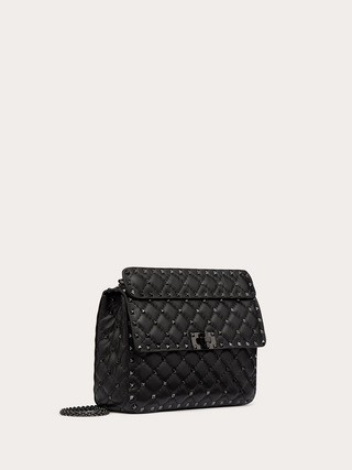 Valentino Garavani Black Nappa Leather Medium Rockstudt Spike Bag - Ginchy