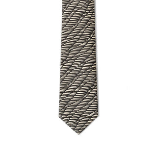 Giorgio Armani Black And White Silk Ty