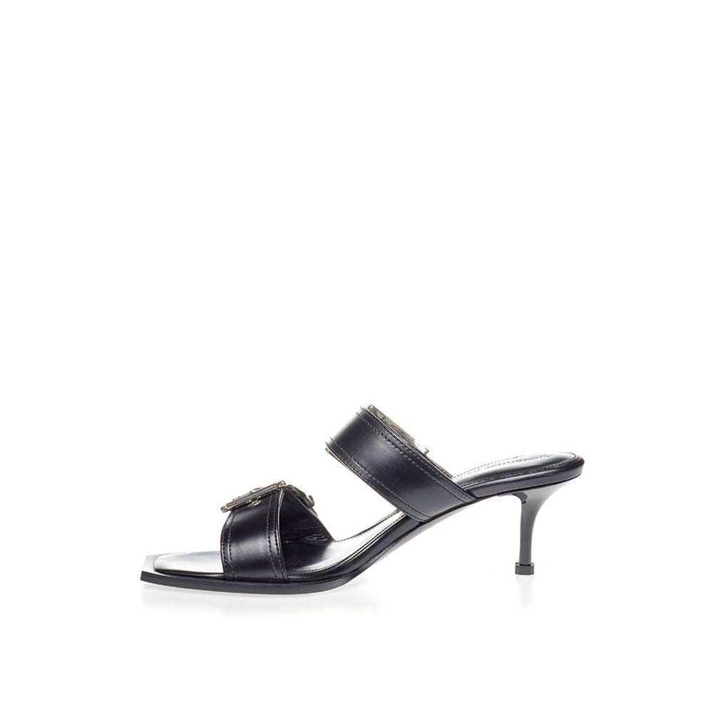 Alexander McQueen Elevate Your Steps in Timeless Black Leather Sandals - Ginchy