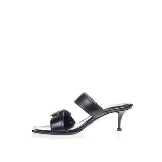 Alexander McQueen Elevate Your Steps in Timeless Black Leather Sandals - Ginchy