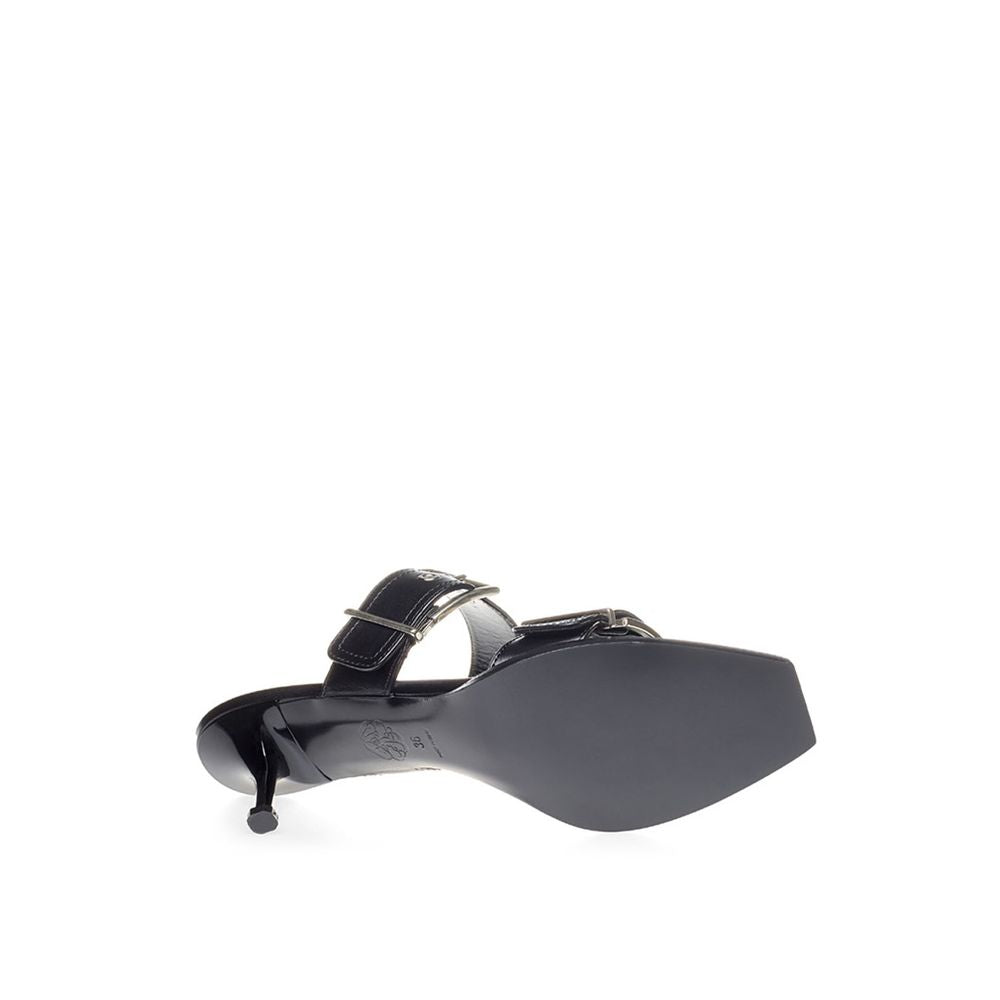 Alexander McQueen Elevate Your Steps in Timeless Black Leather Sandals - Ginchy