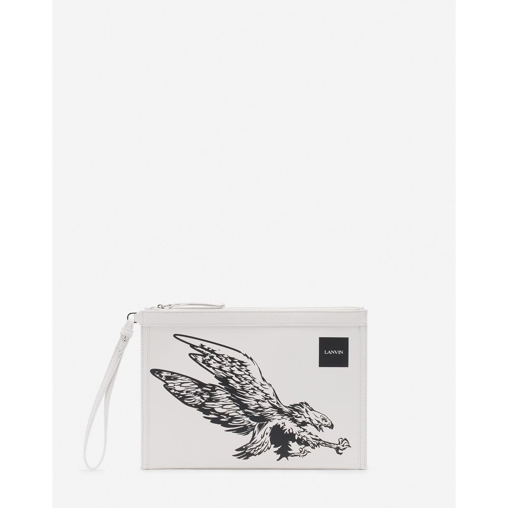 Lanvin White Leather Men Pouch Wallet - Ginchy