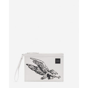 Lanvin White Leather Men Pouch Wallet - Ginchy
