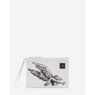 Lanvin White Leather Men Pouch Wallet - Ginchy