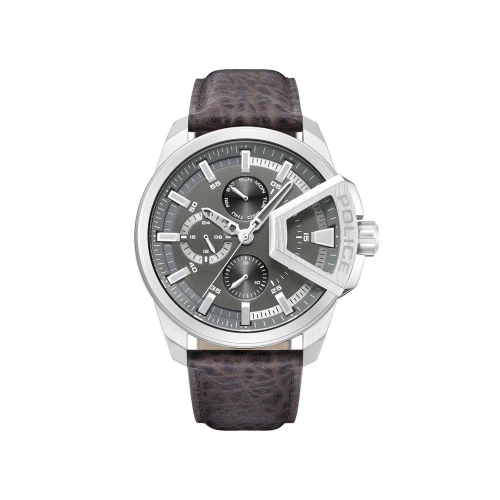 Police Brown Leather Watch - Ginchy