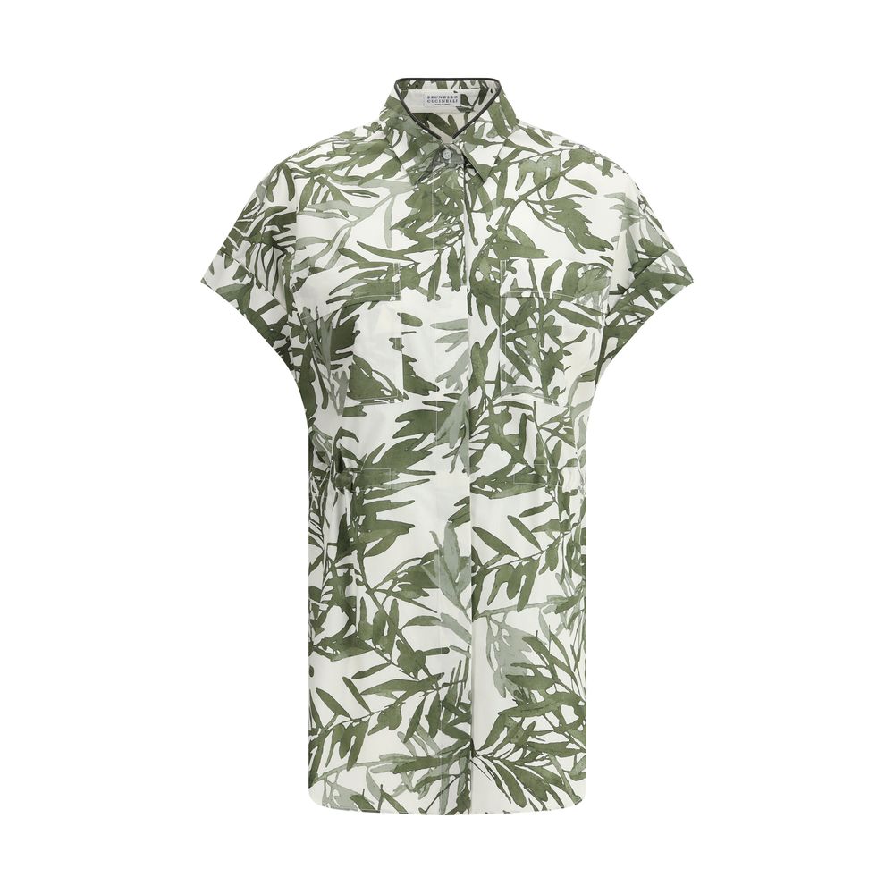 Brunello Cucinelli Leaf print Long Shirt - Ginchy