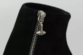 Philipp Plein Black Suede Studded Heels Ankle Boots Shoes
