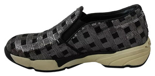 PINKO Silver Black Slip-on Sequence Design Sneakers Shoes - Ginchy