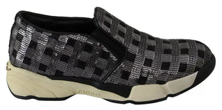 PINKO Silver Black Slip-on Sequence Design Sneakers Shoes - Ginchy