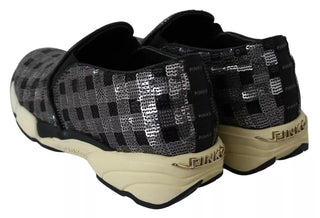 PINKO Silver Black Slip-on Sequence Design Sneakers Shoes - Ginchy