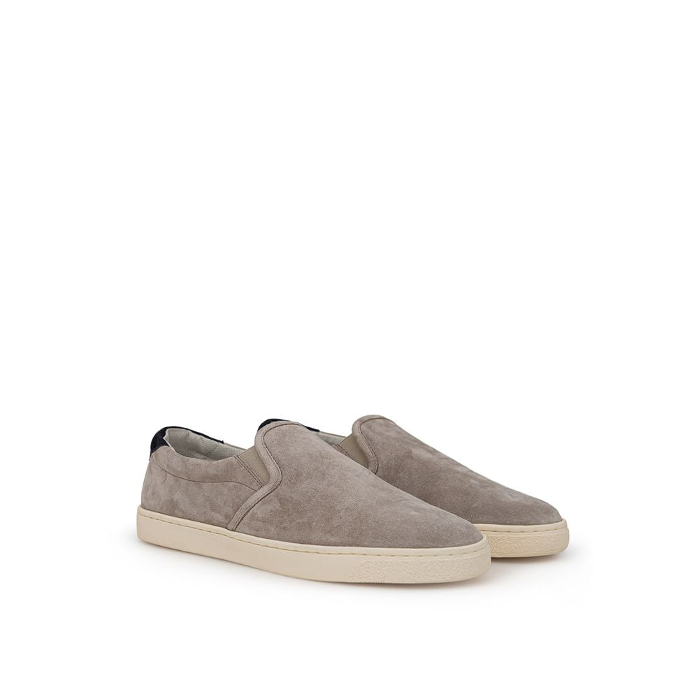 Brunello Cucinelli Gray Leather Sneaker - Ginchy