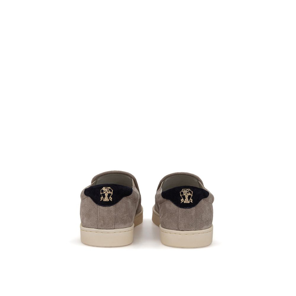 Brunello Cucinelli Gray Leather Sneaker - Ginchy