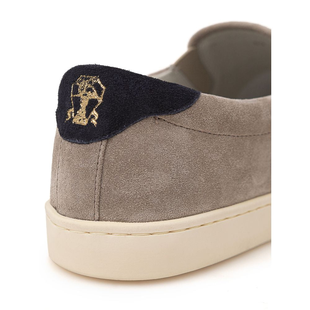Brunello Cucinelli Gray Leather Sneaker - Ginchy