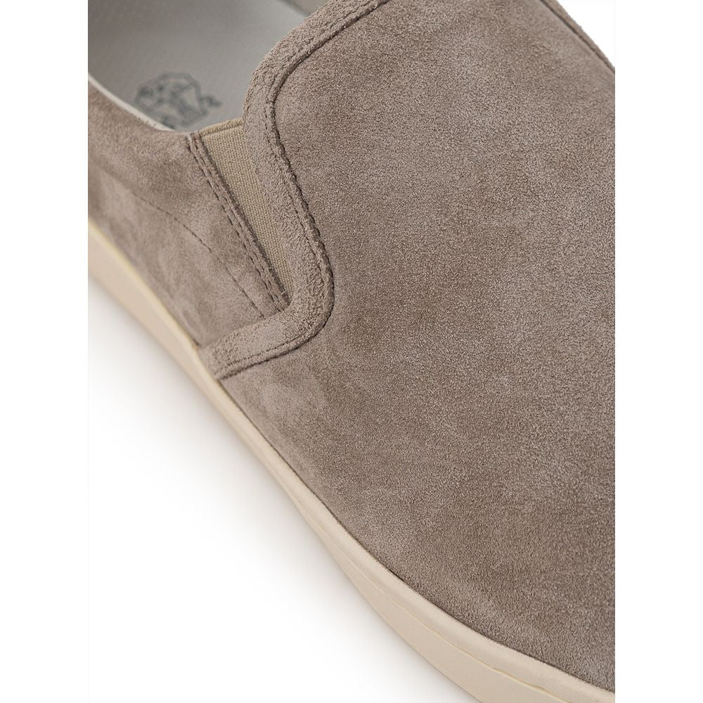 Brunello Cucinelli Gray Leather Sneaker - Ginchy