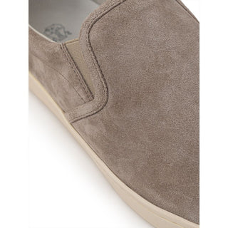 Brunello Cucinelli Gray Leather Sneaker - Ginchy
