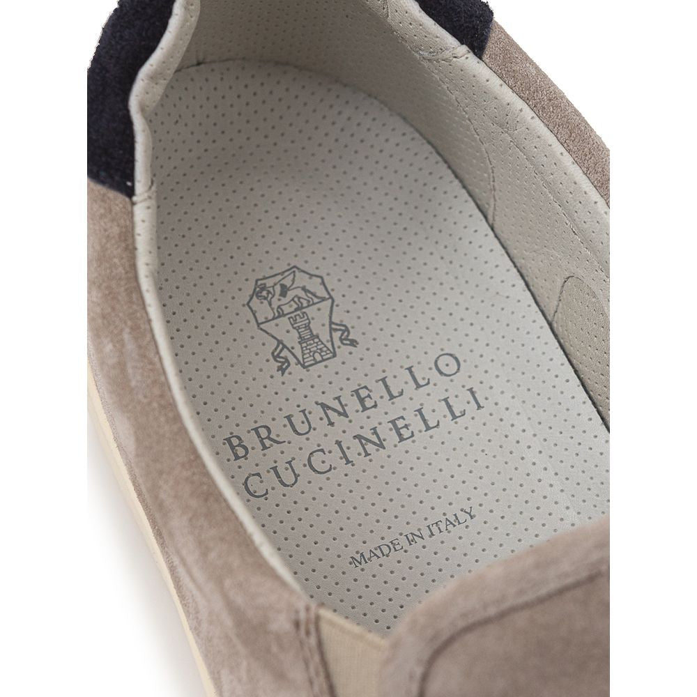 Brunello Cucinelli Gray Leather Sneaker - Ginchy