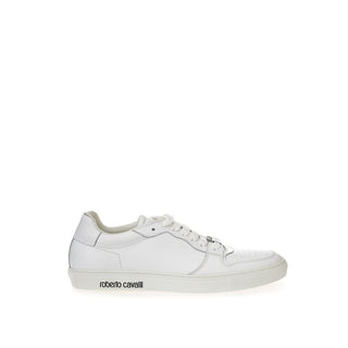 Roberto Cavalli White Leather Sneakers Luxe Footwear - Ginchy