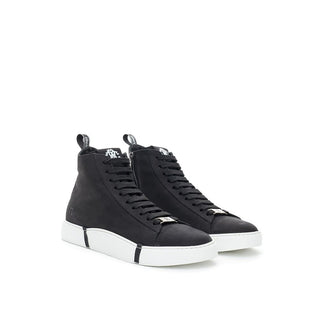 Roberto Cavalli Elegant Suede Sneakers in Chic Black - Ginchy