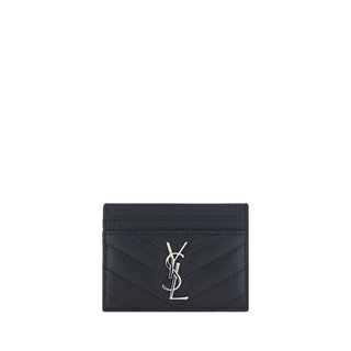 Saint Laurent Quilted Calfskin Black Leather Card Holder