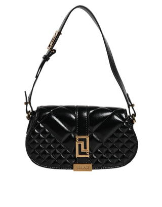 Versace Black Calfskin Quilted Shoulder Strap Bag