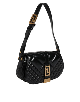 Versace Black Calfskin Quilted Shoulder Strap Bag
